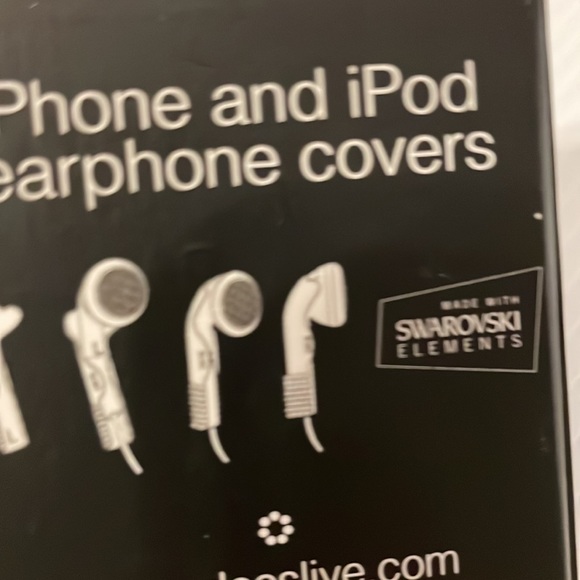 NWT DEOS iPhones & iPod earphone covers Royal Blue with Swarovski Crystals - Picture 5 of 7